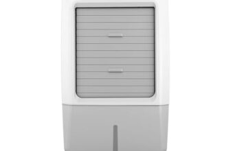 Havells Koolmate 40 L Personal Air Cooler For Home| Powerful Air-Delivery| With Fan & 3 Side Bacteria Shield Honeycomb Pads |Ice Chamber|Fully Collapsible Louvers|Front Wheels With Brakes(White Grey)
