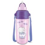 Milton Kool Trendy 500 Kids Plastic Insulated Water Bottle With Straw, 490 Ml, Sipper Bottle, Leak Proof, Bpa Free, Food Grade, School & Picnic Bottle, Purple