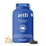 Arth Melatonin Gummies 5Mg | Sleeping Aid With L-Theanine, Chamomile And Passion Flower | Supports Deep Sleep & Relaxation | Safe, Non-Addictive Sleep Aid With No Added Sugar | Pack Of 15 Gummies