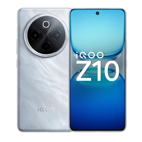 Iqoo Z10 5G (Glacier Silver, 8Gb Ram, 256Gb Storage) | India’S Biggest Ever 7300 Mah Battery | Snapdragon 7S Gen 3 Processor | Brightest Quad Curved Amoled Display In The Segment