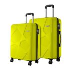 Safari Pentagon Pro 8 Wheels Set Of 2 (Cabin + Medium) Trolley Bags, Hard Case Polypropylene, 360º Wheeling Luggage For Men & Women, Suitcase For Travel, Trolley Bags For Travel, Green Lime