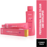 Streax Professional Argan Hair Colourant Golden Blonde+Developer 20V,250Ml(3 Items In The Set)