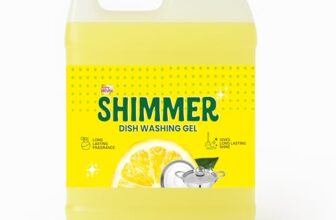 Shimmer Dishwash Gel – 5L Mega Jar | Powerful Lemon Action For Tough Grease | Long-Lasting Fragrance | Safe On Hands | Value Refill Pack | Dishwasher Safe