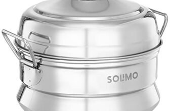 Amazon Brand – Solimo Small 5 Plate Multi Snacks Steamer – Stainless Steel, 500 Ml