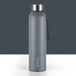 Borosil Laguna Made In India Water Bottle, Leakproof, Bottle For Office, School 1000 Ml Bottle(Pack Of 1, Grey, Steel)