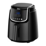 Midea 5L Air Fryer | 1500W Power | Digital Display With 8 Preset Menu Settings | Crisp Frying, Grill, Roast, Steam & Bake | Auto Cut-Off | 90% Less Oil | Non Stick Coating & Crisper Basket