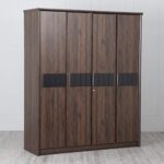 Home Centre Particle Board Lewis Nxt Four Door Hinged Wardrobe, Brown