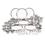 Neelam Stainless Steel 24 Gauge Premium 42 Pieces Dinner Set, Ideal Gifting Dinner Set, Ideal For Special Occasions Like Anniversary, Wedding, Housewarming Party, Dishwasher Safe, Silver