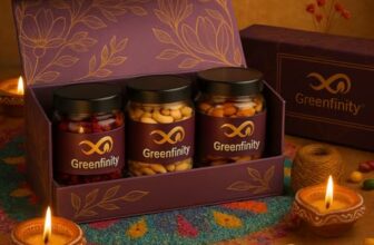Greenfinity Premium Dry Fruits Gift Box 600G | 200G Each Of Almonds, Cashews & Cranberries | Healthy Festive & Corporate Gifting Hamper