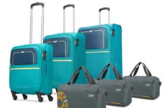 Vip Evolve Set Of 3 Sl (Teal Blue) + Skybags Weekender 3 Df Combo(Grey)