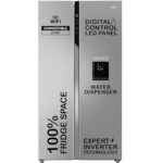 Haier Smartchoice 596L 3Star 2-Door Water Dispenser Side By Side Frost Free Refrigerator|Convertible|Smart Sense Ai | Expert Inverter|Digital Display Panel (Hrs-682Swdu1, Shiny Silver)
