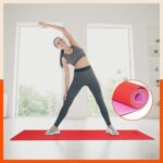 Matworks By Bathla – Kriya Classic Yoga Mat With Carrying Strap |Anti-Slip & Reversible|Red & Pink (Size: 24” X 72” Thickness: 8Mm)