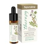 Navratna Therapy Zestful Refresh Essential Oil Blend | With Frankincense Oil & Geranium Oil | Rejuvenating Oil For Energizing The Mind | Refreshes The Mind & Promotes Focus | Mood Uplifting Aromatherapy Oil, 15 Ml