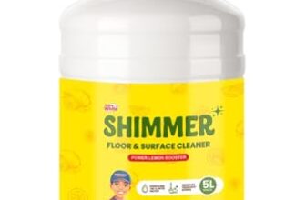 Shimmer Floor & Surface Cleaner – 5L Mega Jar | Power Lemon Booster Formula | Natural Disinfectant With Germ Protection | Long-Lasting Fragrance | Terminates Bacteria | Home & Commercial Use