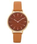 French Connection Spring-Summer 2023 Analog Orange (Pantone 724C) Dial Women’S Leather Watch-Fcn00069B