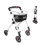 Kmina Rollator Walker Indoor With Tray, Aluminum – Kmina Pro (Black)
