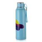 Cello Puro Steel-X Benz Pro 600 | Leak Proof | Wide Mouth & Easy To Open | Insulated Inner Steel Outer Plastic Water Bottle | 520Ml| Blue