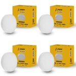 Jaquar 12W Led Gem Trimless Round Surface Mount Down Light | No False Ceiling Required | Natural White(4000K) | (Pack Of 4)