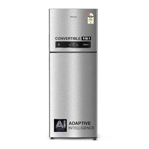 Midea 233 L, 3 Star, Frost Free Convertible 9 In 1 Double Door Refrigerator With Real Inverter Compressor And Deo Fresh Technology (Mdrt359Fgi28, Jazz Black)