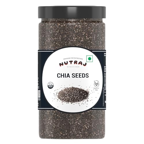Nutraj Chia Seeds 500G Jar Pack Of 1 | Seeds For Eating | Seeds For Weight Management | Good Source Of Fiber | Omega-3 | Non-Gmo | Gluten Free | Keto Diet Friendly | Rich In Calcium