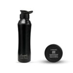 Solara Stainless Steel Water Bottle For Adults 1 Litre (Pack Of 1), Single Walled, Steel Water Bottle 1 Ltr, Water Bottle For School Kids, Girls, Travel, Gym, Office, Black Knight