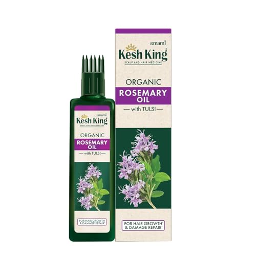 Kesh King Organic Rosemary Oil With Tulsi, Ayurvedic Hair Oil For Hair Fall And Regrowth With Hair Oil Applicator, For Men And Women, 200Ml