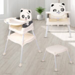 Bumtum 4 In 1 Convertible Baby High Chair With 3 Point Safety Belts,Booster Chair(White)