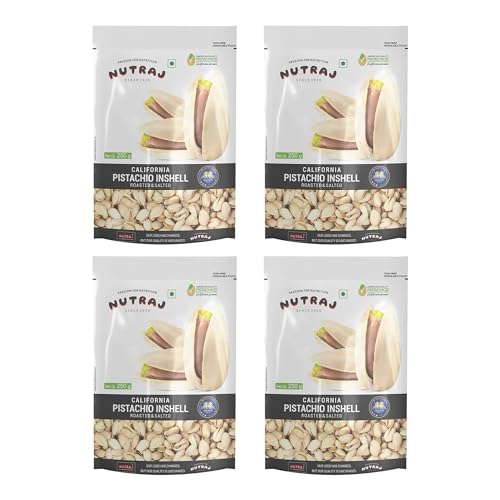 Nutraj California Salted Pista 1Kg (250G X 4) | Dry Fruit | Pistachios