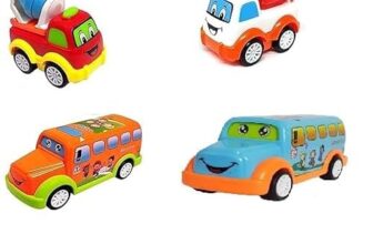 Jack Royal Unbreakable Pull Back Vehicles| Push And Go Crawling Toy For Kids & Children, Power Friction Cars For 3+ Years Old Boys|Girls (Pack Of 4) – Multicolor