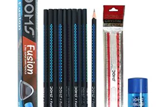 Doms Fusion Xtra Super Dark Pencil Box Pack | Dark & Neat Writing Which Stays Longer | Smooth Sharpning & With Soft & Comfortable Grip | Free Scale & Erasner Inside | Pack Of 30 Pencils
