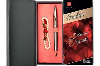 Cello Signature Pen Gift Set | Blue Ink | Pack Of 1 Rakhi & 1 Ball Pen | Premium Metal Pens For Office Use | Corporate Gifting | Stylish Gifts For Brother|Rakhi Set |Rakshabandhan Gifting