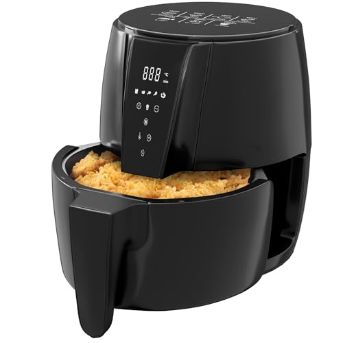 Lifelong Air Fryer | 1 Year Warranty | 1350W, 4.2L, Air Fryer For Home, Digital Air-Fryer With 6 Presets, Hot Air Circulation, Temperature & Timer Control, Up To 90% Less Oil Usage (Llhfd439, Black)