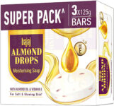 Bajaj Almond Drops Moisturising Soap With Almond Oil & Vitamin E(3 X 125 G)
