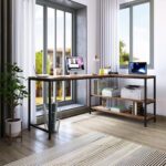 Klaxon L Shaped Study Table For Students And Adults/Computer Table For Home-Office/Gaming Table/Computer Desk For Corner – Wood & Metal (Classic-Forest Dark & Black, Diy Installation)