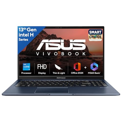 Asus Vivobook 15, Smartchoice, Amd Ryzen 7 5825U, 16Gb Ram, 512Gb Ssd, Fhd 15.6″, Windows 11, Office Home 2024, Quiet Blue, 1.7Kg, M1502Ya-Bq703Ws, Amd Radeon Igpu, M365 Basic (1Year)*, 42Whr Laptop