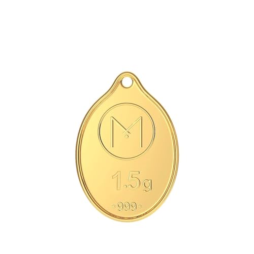 Malabar Gold & Diamonds 24K (999) Gold Coin Pendant 1.5 Grams |Gold Coin Cum Pendant For Birthday, Wedding, Akshaya Tritiya & Festive Gift, Goddess Rose Impression