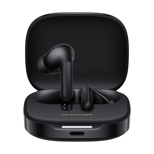 Redmi Buds 6, Dual Driver Tws In Ear Earbuds, 49Db Hybrid Active Noise Cancellation, Spatial Audio, Dual Device Connection, Quad Mic Ai Enc, 42 Hrs Playtime, Custom Eq, Wireless Earbuds (Black)