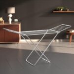 Amazon Basics Premium Cloth Iron & Plastic Drying Stand – 3 Way Folding | 42 Feet Drying Length |Total 20 Drying Rails (Silver)