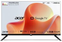 Acer 80 Cm (32 Inches) G Plus Series Hd Ready Led Smart Google Tv Ar32Hdggr2841Ad