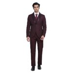 Blackberrys Checks Polyester Viscose Slim Fit Mens Occasion Wear Suit (Purple, Size 38)