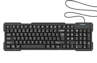 Ambrane Wired Keyboard, 104 Key With Membrane Switch Quick, 12Fn Shortcut Keys, Plug And Play Usb Connection Compatible With Pc, Mac, Laptop, Comfy And Ergonomically Design (Keyflex)