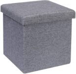 Lazer Folding Organizer Storage Bench Footrest Stool Coffee Table Cube, Folding Sitting Stool With Wardrobe Organiser Storage For Living Room Study Bedroom Clothes Books And Toys Storage Stool