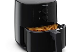 Philips Air Fryer For Home, 4.1 Liter, With Rapidair Technology (Black), With Additional 1 Yr Warranty By Philips, Uses Up To 90% Less Fat (Hd9200/90)