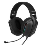 Amazon Basics Rgb Wired Gaming On Ear Gaming Headphone, 2 Meter Braided Cable, With Mic, Breathable Fabric Earcups, Sleek Design, 3.5Mm Connector (Usb A Only For Rgb, Black)