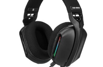 Amazon Basics Rgb Wired Gaming On Ear Gaming Headphone, 2 Meter Braided Cable, With Mic, Breathable Fabric Earcups, Sleek Design, 3.5Mm Connector (Usb A Only For Rgb, Black)