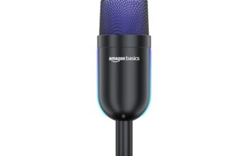 Amazon Basics Condenser Usb Microphone With Adjustable Stand | Plug And Play | Rgb Effects For Recording, Streaming, Gaming, Podcasting For Pc And Mac (Black)