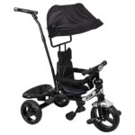 Beybee| Beta Secure Baby Tricycle For Kids With Sun Canopy & Parents Handle And Also With A Storage Basket Back Side | Color Wheels For Boys And Girls For Age 1 To 5 Yrs (Black)