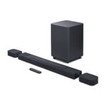 Jbl Bar 1000 Pro, 11.1 (7.1.4) Channel Truly Wireless Soundbar With True Dolby Atmos®, Dts:X, And Multibeam™ Surround Sound, 10” Down-Firing Wireless Subwoofer, Hdmi Earc, Bt,Wifi,Alexa, One App(880W)