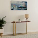 Amazon Brand – Solimo Uffot Console Table With Wooden Top (Solid Mango Wood And Iron, Multicolour)