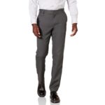 Amazon Essentials Men’S Slim-Fit Flat-Front Dress Pant, Dark Grey, 36W X 32L